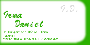 irma daniel business card